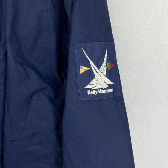 HELLY HANSEN Vintage 90s Mens Nylon Sailing Rain Coat Reversible Hooded Medium - Picture 8 of 15